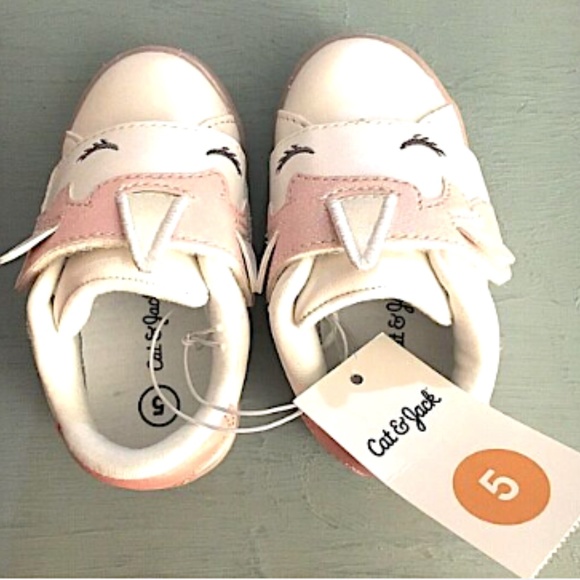 Cat & Jack Unicorn Shoes 5 Girl White Pink NEW - Picture 4 of 8